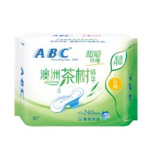 ABC 240mm 日用纤薄网感棉柔表层卫生巾 8片/包（单位：包）