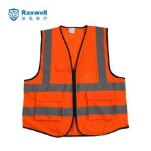 Raxwell RW8110 raxwell RW8110 反光背心 多口袋马甲拉链式安全衣 网格透气荧光橘 均码 (单位：件） (单位：件)