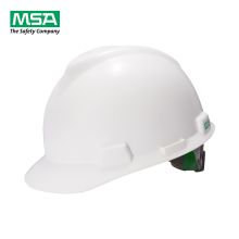 梅思安（MSA） 10146452-L V-Gard 标准型安全帽 （印LOGO，白色 PE帽壳,一指键帽衬 PVC吸汗带 D型下颏带) (单位：顶)