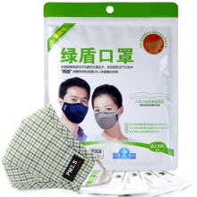 绿盾 抗菌防雾霾防尘 防尘口罩 230*120*20 绿格 单位:个