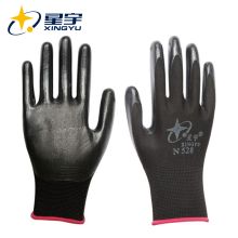 星宇 XINGYU 劳保手套 丁腈浸胶手套 防滑耐磨防油防滑耐酸碱防护手套 工作劳防手套N528黑色12副