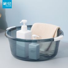 茶花 03411K 洗脸盆32CM把手防滑盆 蓝灰色 单位:个