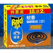 雷达 14g 12盘 有烟檀香型蚊香 60盒/箱（单位：盒）