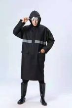 国产 G11 长款 雨衣全身防水男女士成人户外劳保连体单人反光雨披 黑色（单位：件）