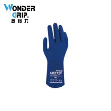多给力(Wonder Grip) OP-600L 1 加长型pvc防化作业手套防护劳保手套 9/L 蓝色(单位：包)
