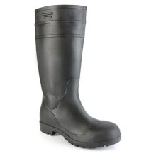 谋福 44码 加厚高筒安全鞋雨靴 PVC材质 黑色