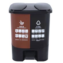得力 KB1012-20 KB1012-20 科力邦 KB1012 20L 分类垃圾桶 棕黑 （单位：个） (单位：个)