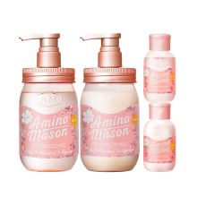 阿蜜浓梅森/Amino mason 滋养润泽氨基酸樱花4件套 洗护套装 YC 400ml*2+80ml*2