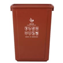 科力邦 KB1045 大号上海干湿分类垃圾桶市政环卫商用垃圾桶无盖 湿垃圾 20L 咖色 单位：个