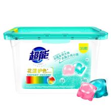 超能 洗衣凝珠 花漾护色 36颗 防串色 浓缩 酵素 香水味 花香型 洗衣球 洗衣珠 蓝色 (单位：个)